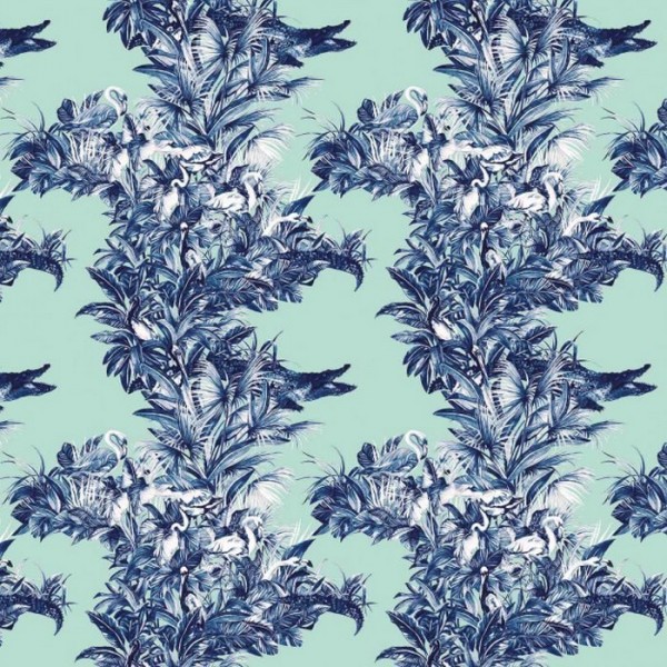 Wallpaper EVERGLADES TURQUOISE DOM145-2 - LES DOMINOTIERS