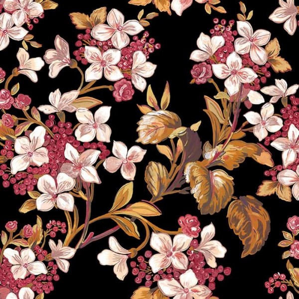 Papier peint Flowery Black 8800043 - COORDONNE