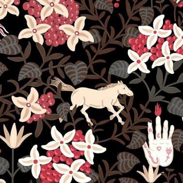 Papel de parede Neo flowery Black 8800047 - COORDONNE