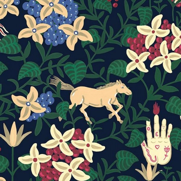 Wallpaper Neo flowery Navy 8800046 - COORDONNE