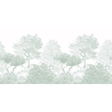 Papel de parede Classic Hua Trees Mural Wallpaper Dusty Green - SIAN ZENG