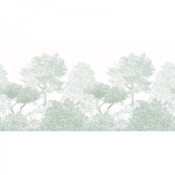 Papier peint Classic Hua Trees Mural Wallpaper Dusty Green - SIAN ZENG