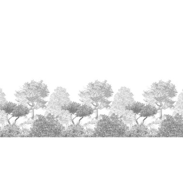 Papel de parede Classic Hua Trees Mural Wallpaper Grey - SIAN ZENG