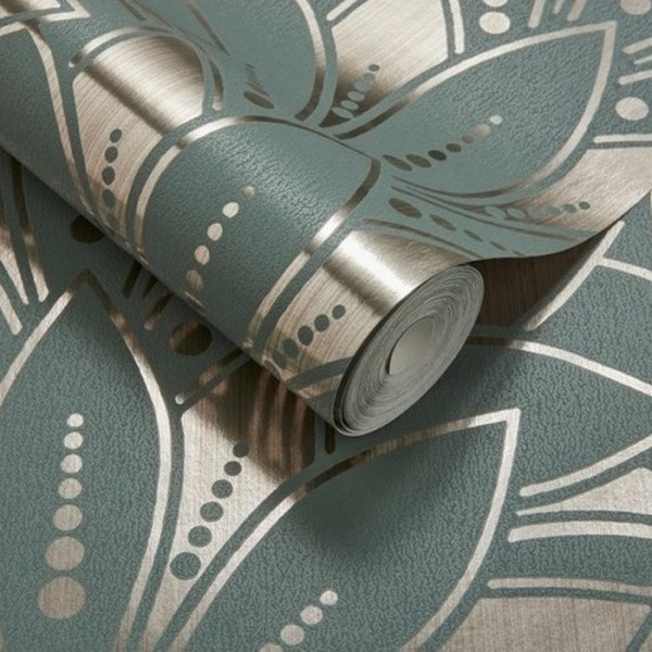 Wallpaper Astoria Neo Mint Foil 1907-139-05 - 1838 WALLCOVERINGS