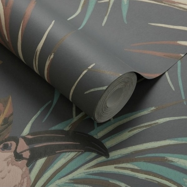 Wallpaper Le Toucan Charcoal 1907-135-05 - 1838 WALLCOVERINGS