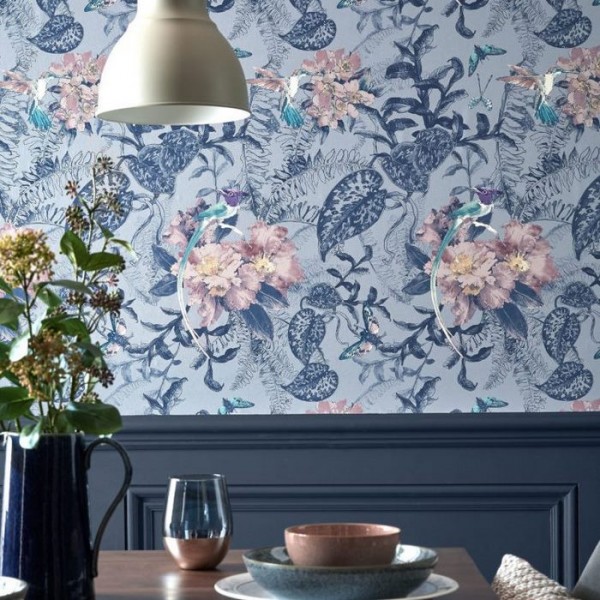 Papel Pintado Hedgerow Blue Dusk 2008-144-03 - 1838 WALLCOVERINGS