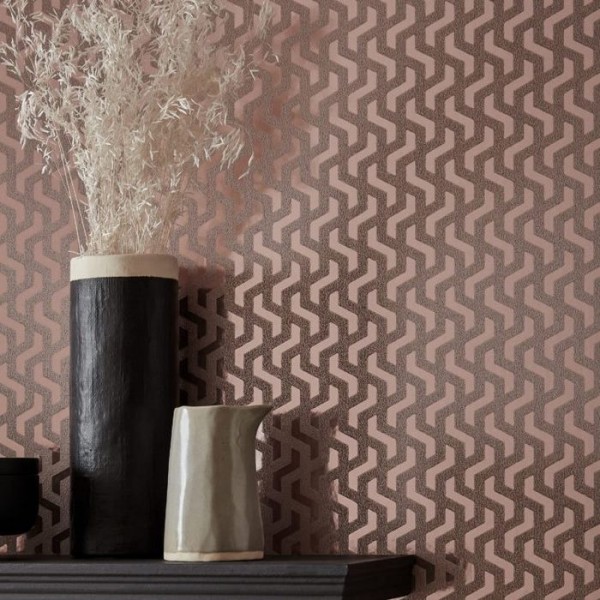 Wallpaper Rattan Rose Gold 2008-147-04 - 1838 WALLCOVERINGS