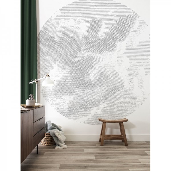 Papel de parede BC-058 Wallpaper Circle XL Engraved Clouds - KEK AMSTERDAM