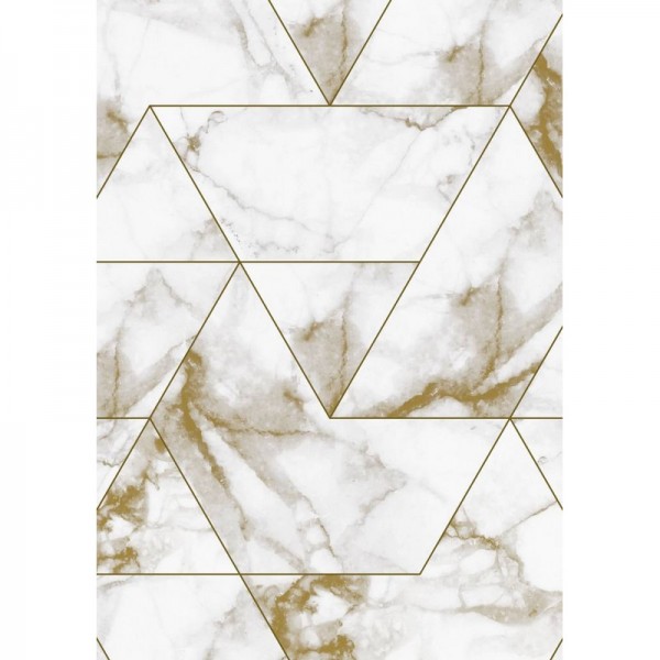 Papel de parede WP-576 Wallpaper Marble Mosaic, Gold - KEK AMSTERDAM