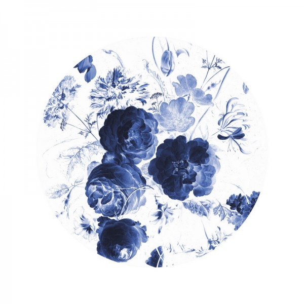 Papier peint SC-001 Wallpaper Circle Royal Blue Flowers - KEK AMSTERDAM