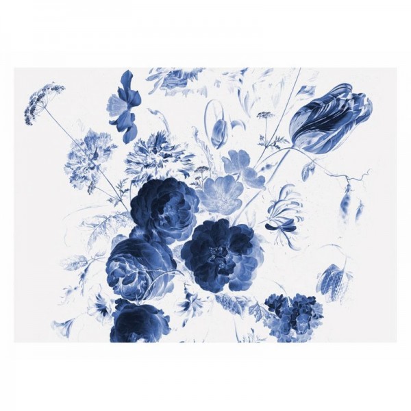 Papel de parede WP-223 Wall Mural Royal Blue Flowers 1 - KEK AMSTERDAM