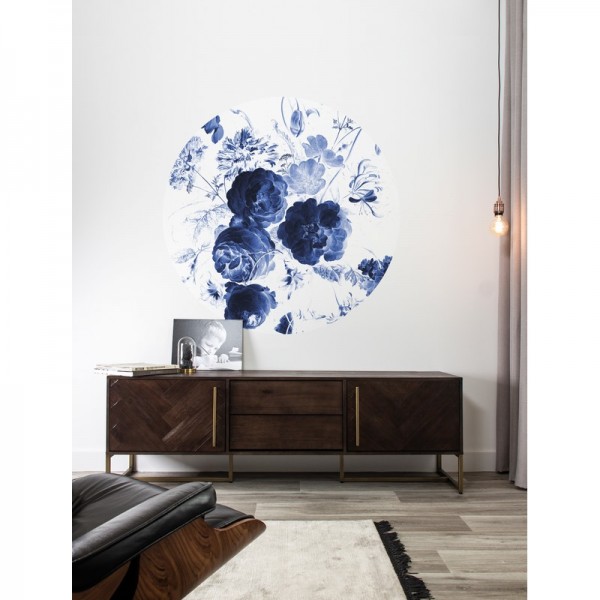 Papier peint SC-001 Wallpaper Circle Royal Blue Flowers - KEK AMSTERDAM