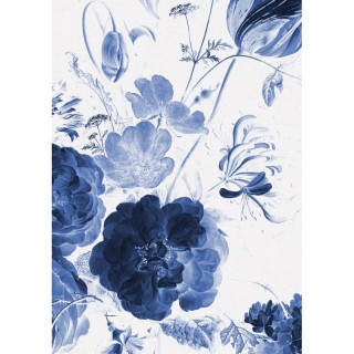 WP-207 Wall Mural Royal Blue Flowers 1