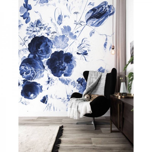 Papel de parede WP-217 Fotomural Royal Blue Flowers 1 - KEK AMSTERDAM