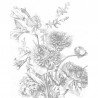 PA-013 Wall Mural Engraved Flowers