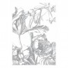 WP-327 Wall Mural gravado flores