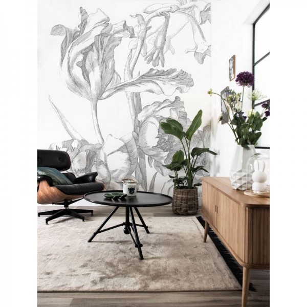 Wallpaper WP-327 Wall Mural Engraved Flowers - KEK AMSTERDAM