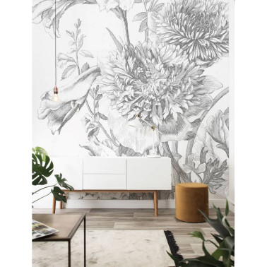 WP-330 Fleurs murales gravées