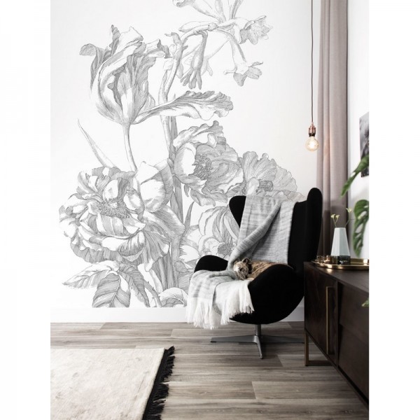 Tapete WP-668 Wall Mural Engraved Flowers - KEK AMSTERDAM