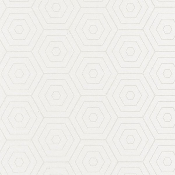 Wallpaper Shine Hexagone Blanc-Blanc 68600005 - Casadeco