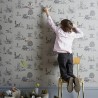 Wallpaper Magnetic Classic Dino Wallpaper Grey  - SIAN ZENG