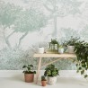 Papier peint Classic Hua Trees Mural Wallpaper Dusty Green - SIAN ZENG