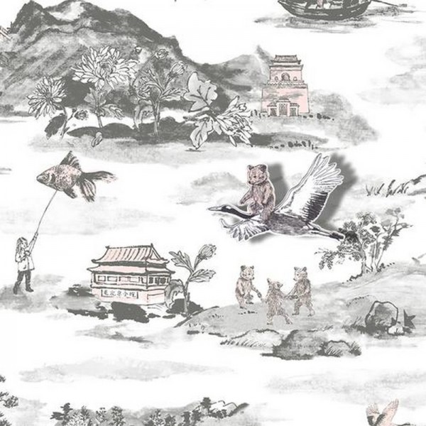 Papier peint Magnetic Classic Mountains Grey-pink  - SIAN ZENG