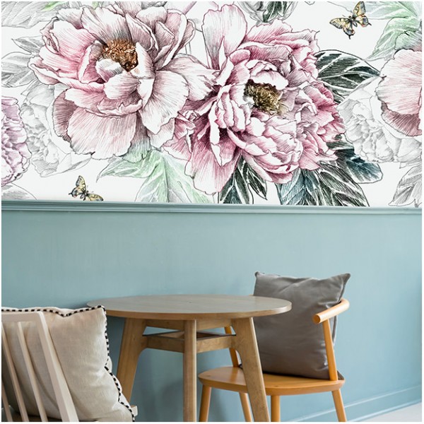 Wallpaper PEONIES DOM1513 - LES DOMINOTIERS