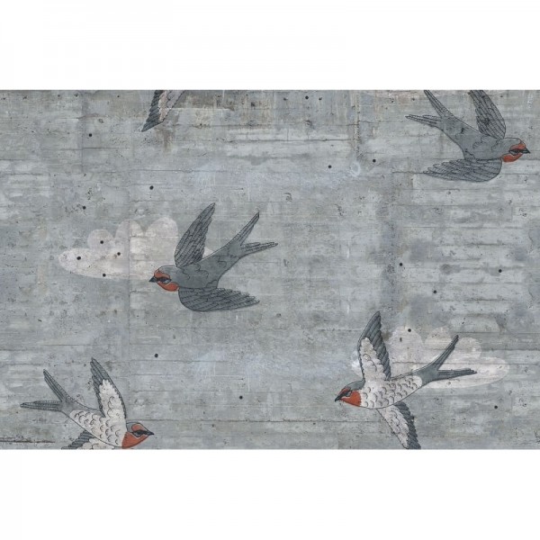 Wallpaper R16971 Concrete Art, Swallow - REBEL WALLS