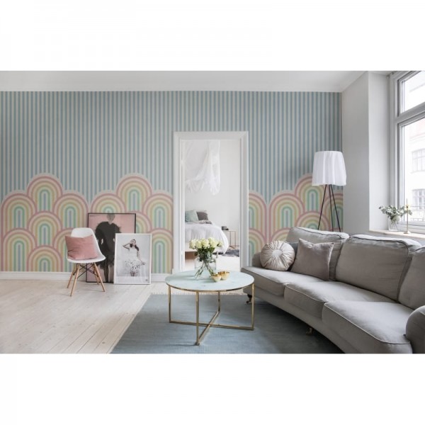 Papel Pintado R16872 Hilltops, Rainbow - REBEL WALLS