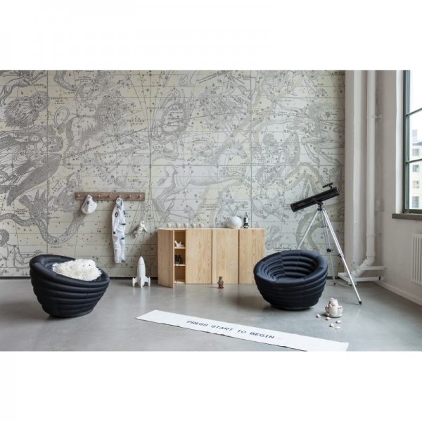 Papier peint R16922 Star Map, White - REBEL WALLS