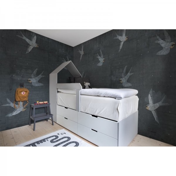 Papier peint R16972 Concrete Art, Night Swallow - REBEL WALLS