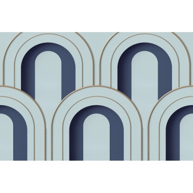 Papier peint R16102 Arch Deco, Blue - REBEL WALLS