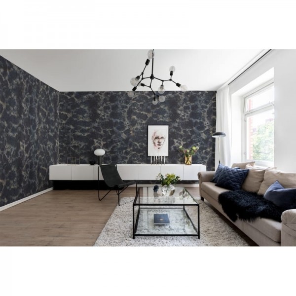 Tapete R12571 Flow, Dark Blue - REBEL WALLS