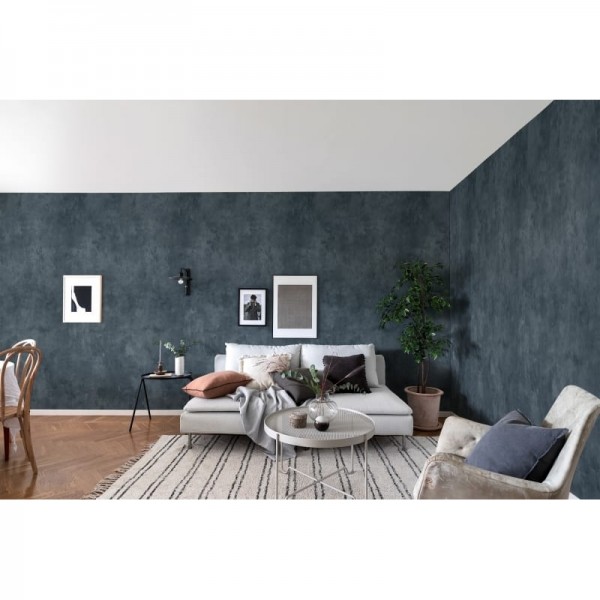 Wallpaper R15991 Fresco Wall, Blue - REBEL WALLS