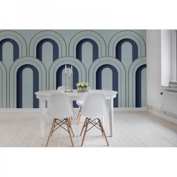 Papier peint R16102 Arch Deco, Blue - REBEL WALLS