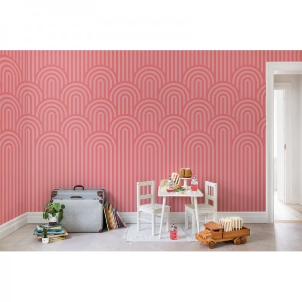 Papier peint R16283 Happy Hills, Bubble Gum - REBEL WALLS