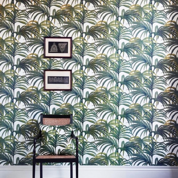 Papel Pintado PALMERAL WHITE GREEN SMALL - HOUSE OF HACKNEY