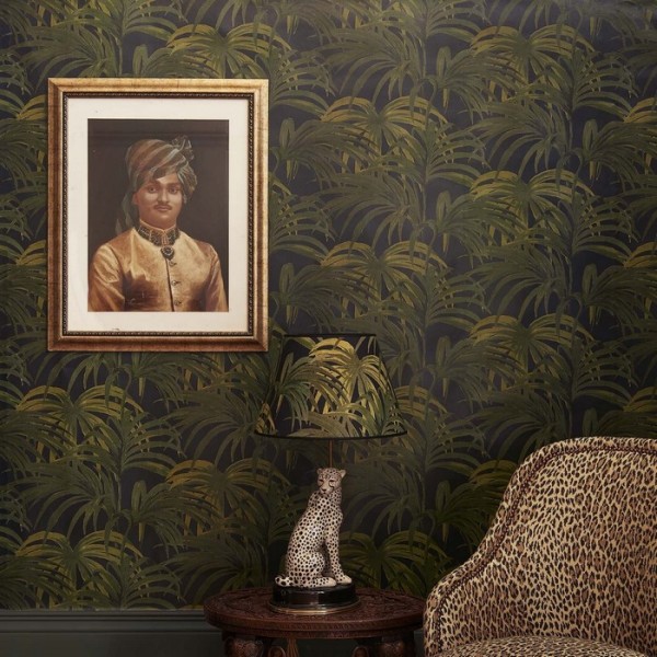 Papel de parede PALMERAL MIDNIGHT GREEN SAMLL - HOUSE OF HACKNEY