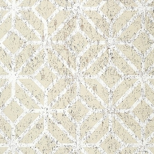 Mamora Trellis Cork Beige On White T10412