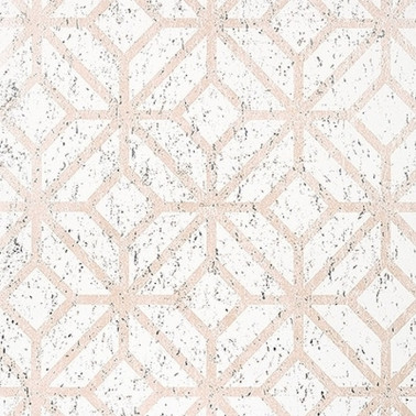 Mamora Trellis Cork White On Metallic Blush T10409