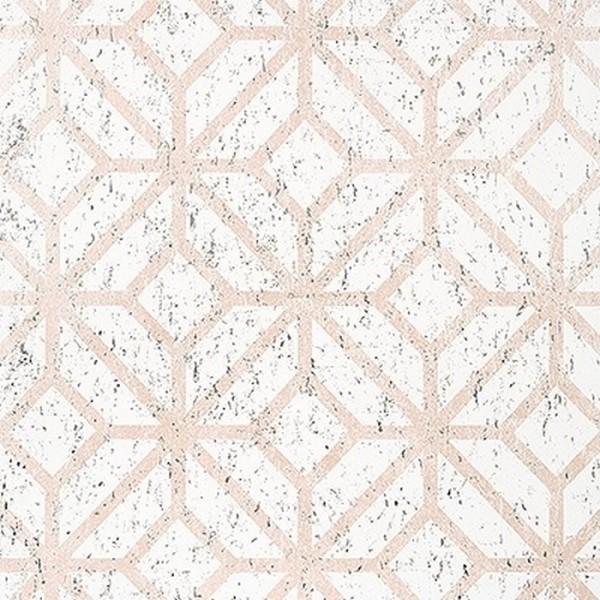 Mamora Trellis Cork White On Metallic Blush T10409