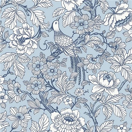 Beaufort Light Blue Flowers & Birds Chinoiserie ECB80402