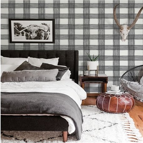 Scarborough Black Striated Plaid ECB80900