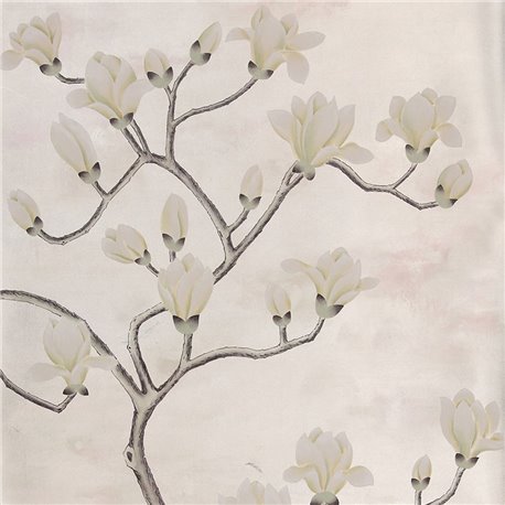 Magnolia Part custom on Tarnished Sivler gilded paper with pearlescent antiquing