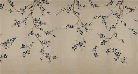 Cherry Tree Original on Lead Grey dyed silk