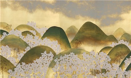 Kiso Mountains Part custom on Deep Rich Gold gilded tea paper