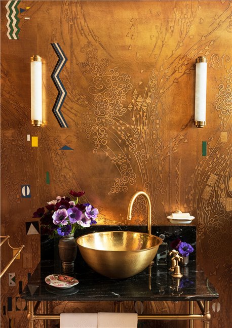 Klimt Polished gold bas relief gilded paper