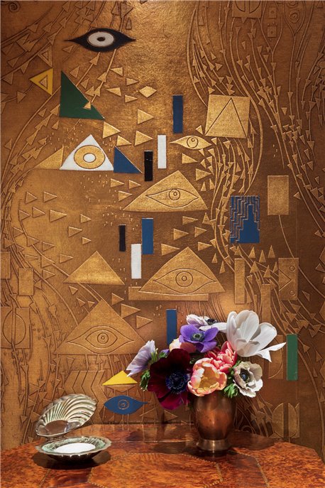 Klimt Polished gold bas relief gilded paper