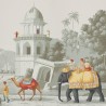 Early Views of India Paille on Crystal Grey scenic paper